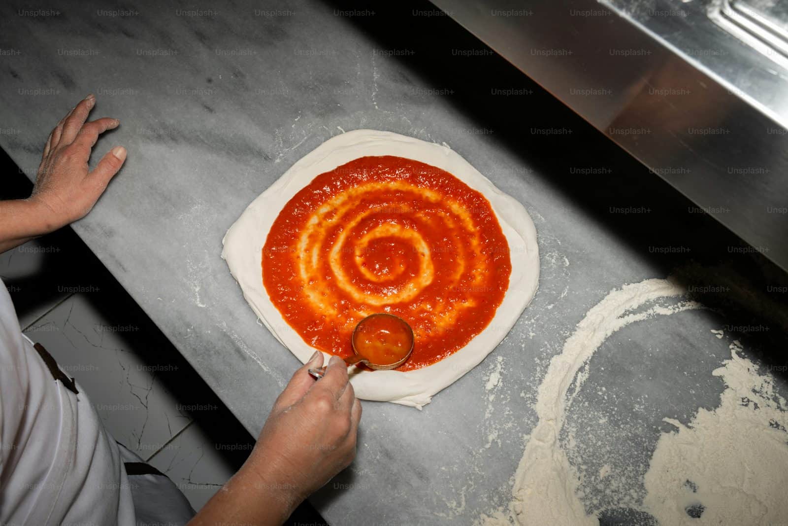 Homemade Neapolitan pizza dough preparation — NapoliForno home pizza chef Costa Blanca