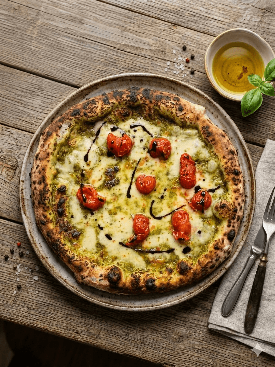 Artisan Neapolitan pesto pizza — NapoliForno Benissa